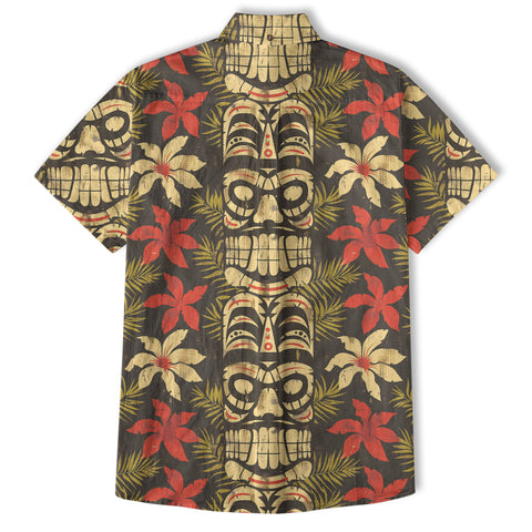 Retro Aloha Hibiscus Flowers Hawaii Shirt, Floral Hawaiian Button Down Shirt - The Palmix