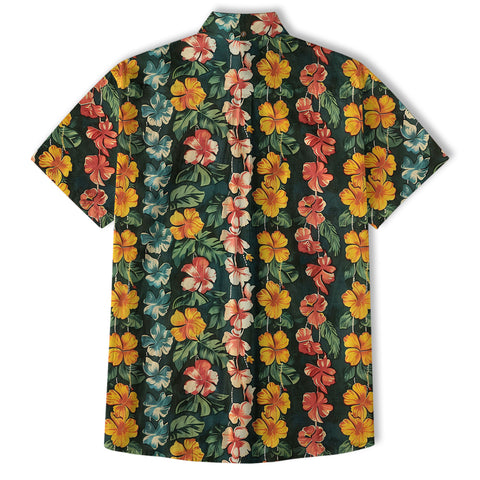 Vintage Aloha Flower Hawaii Shirt, Floral Pattern Hawaiian Shirt for Men - The Palmix