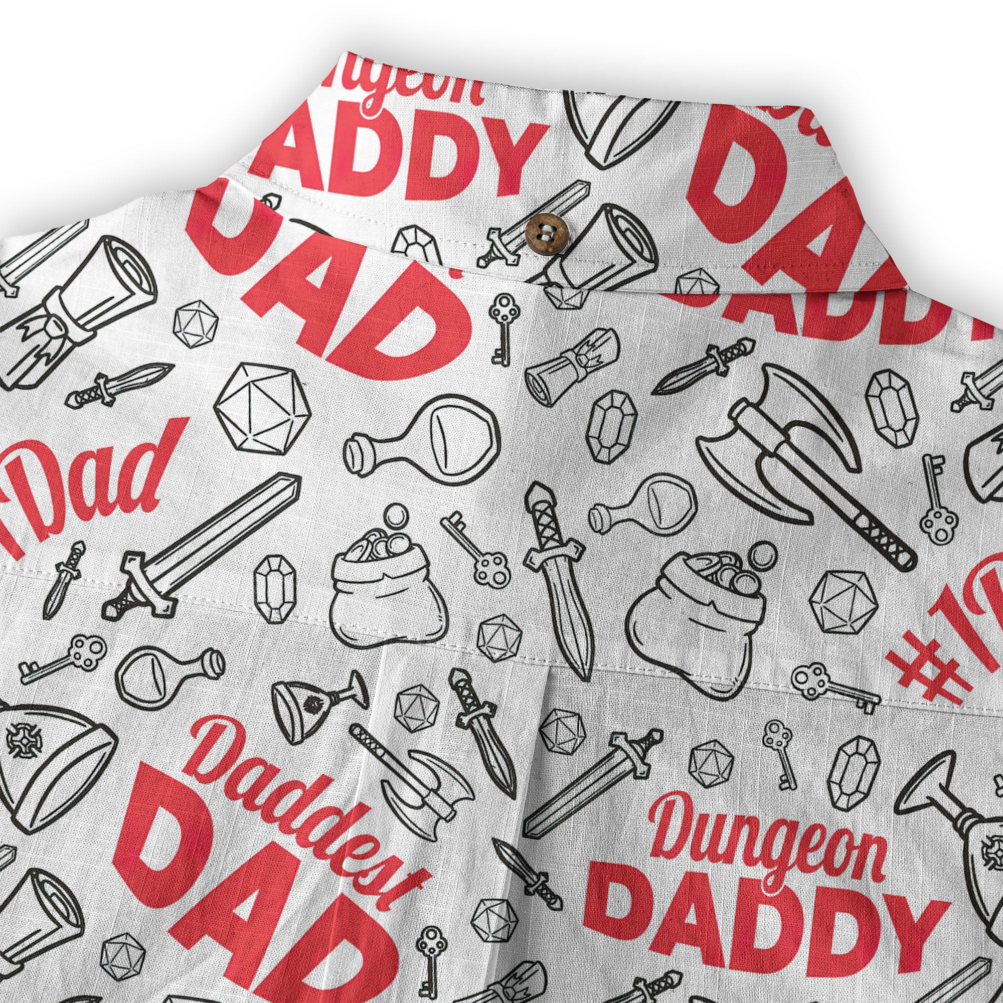 Dungeons Daddy Aloha Hawaii Shirt, DND Game Pattern Shirt Gift for Dad - The Palmix