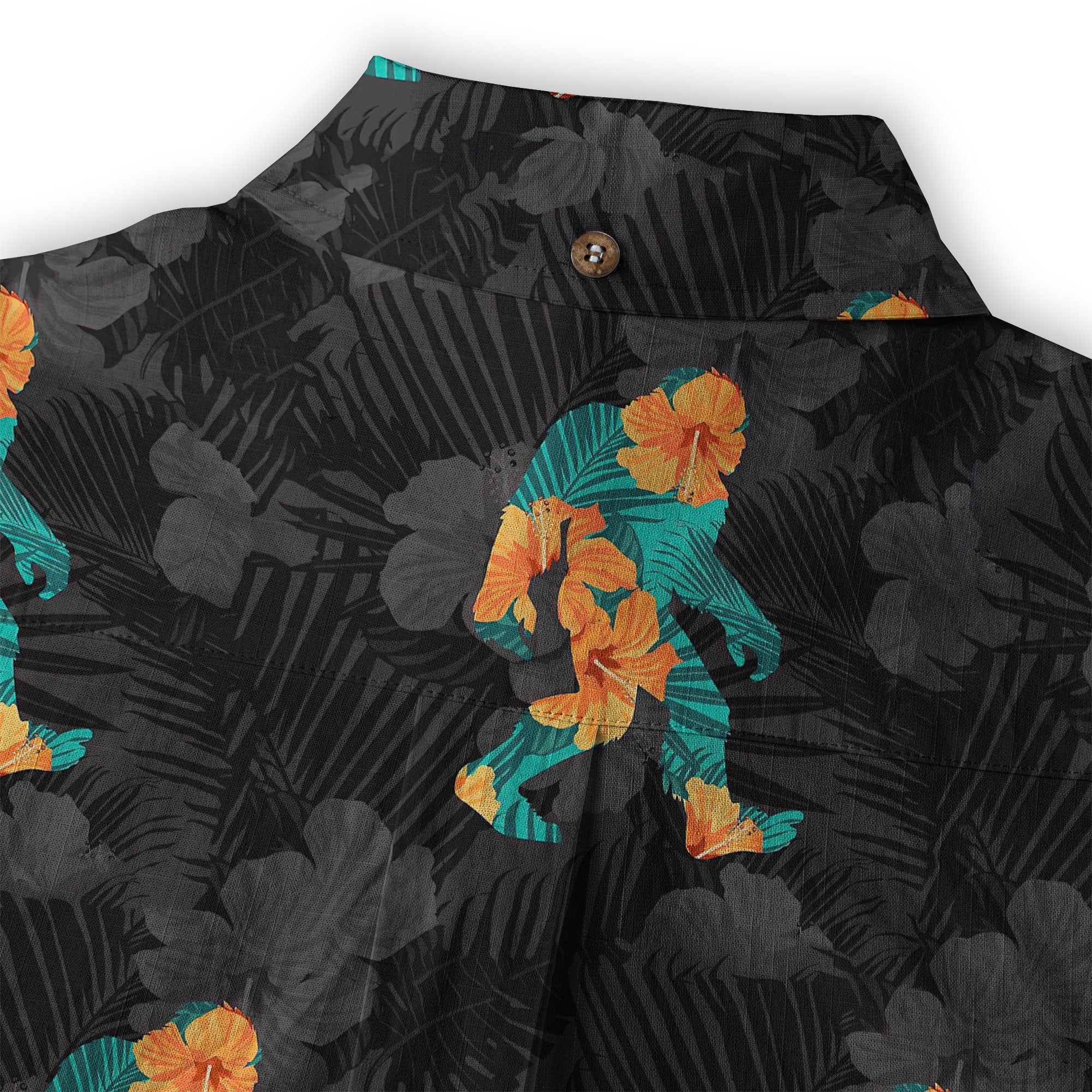 Bigfoot Men's Aloha Hawaiian Shirt, Funny Sasquatch Unisex Short Sleeve Button Shirt - The Palmix