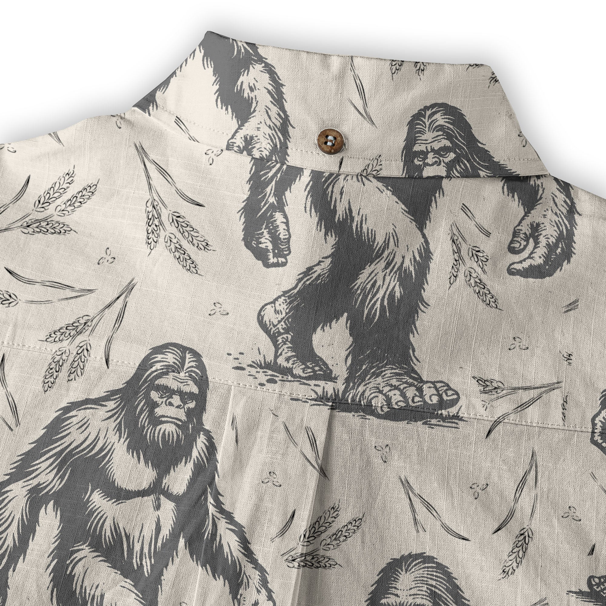 Bigfoot Men's Aloha Hawaiian Shirt, Funny Sasquatch Unisex Short Sleeve Button Shirt - The Palmix
