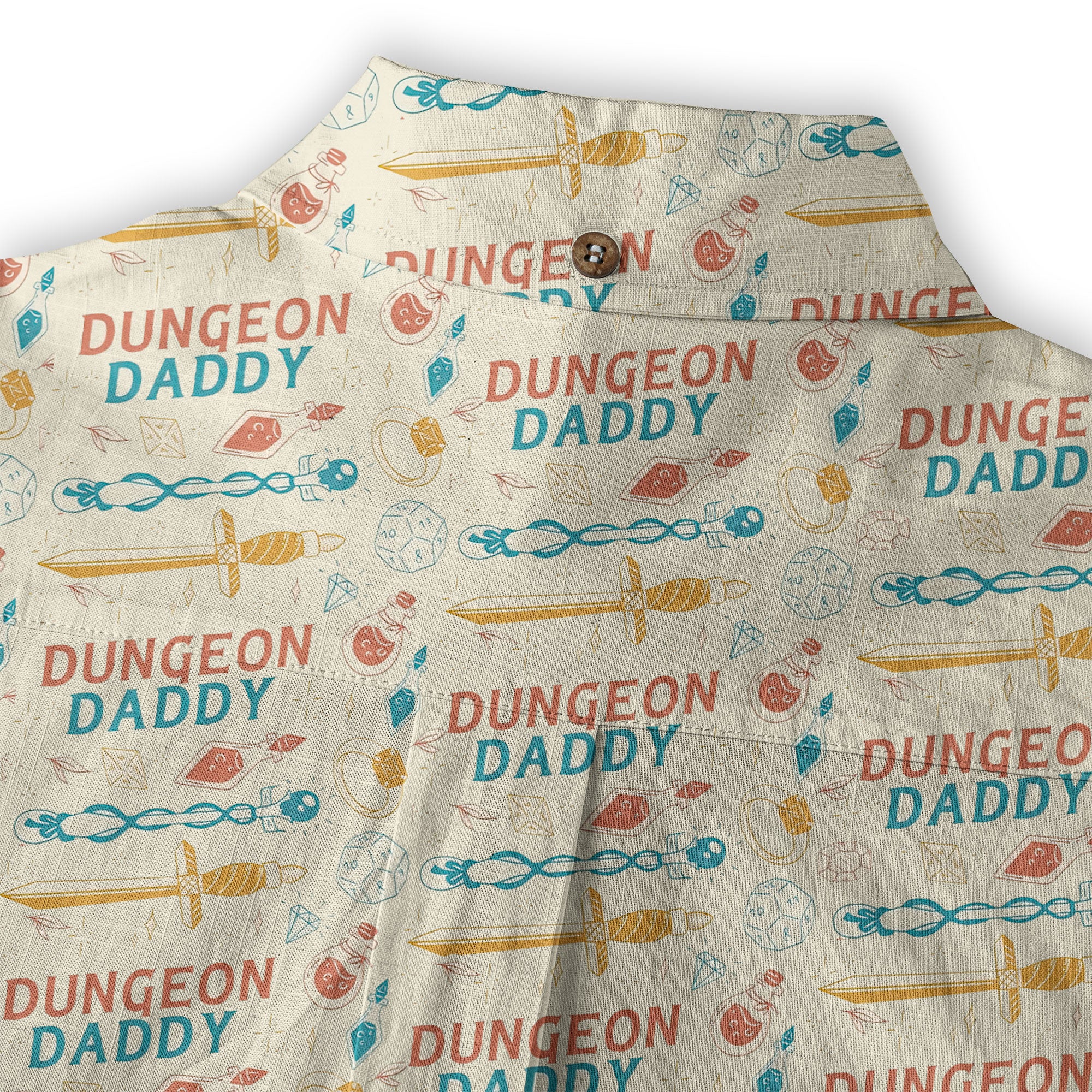 Dungeon Daddy Shirt, DnD Aloha Hawaiian Shirt, DnD Dad Hawaii Button Down Shirt - The Palmix