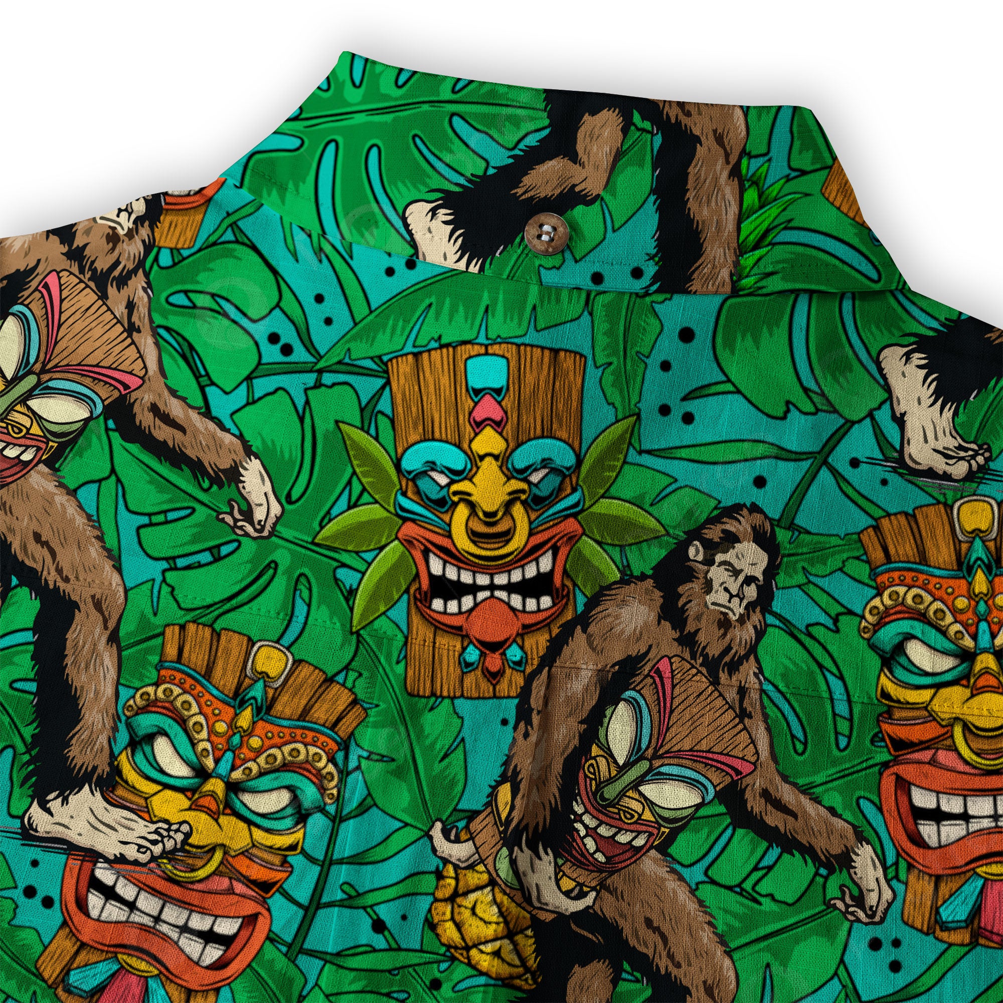 Tropical Bigfoot Hawaiian Shirt Men Women, Bigfoot Flamingo Hawaiian Shirt Summer Beach Aloha Short Sleeve Button Down - The Palmix