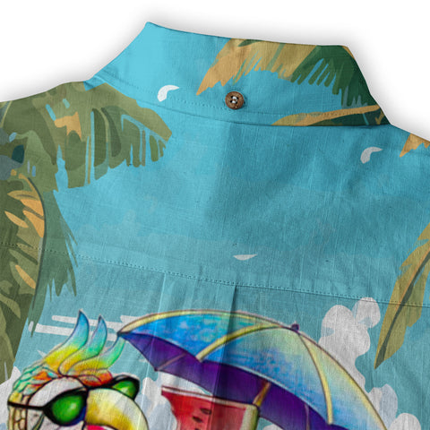 Parrot Cocktail Hawaiian Shirt for Men Women - Tropical Hawaiian Shirt - Summer Hawaiian Beach Shirt - The Palmix