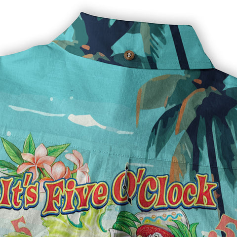 It's Always 5 O'clock Somewhere Hawaiian Shirt, Parrot Hawaiian Shirt, Parrot Summer Hawaiian Aloha Shirt - The Palmix
