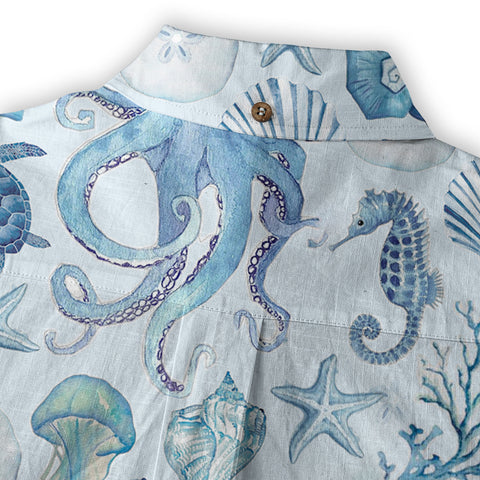Turtle Hawaiian Shirt for Men, Ocean Animals Hawaiian Shirt - The Palmix