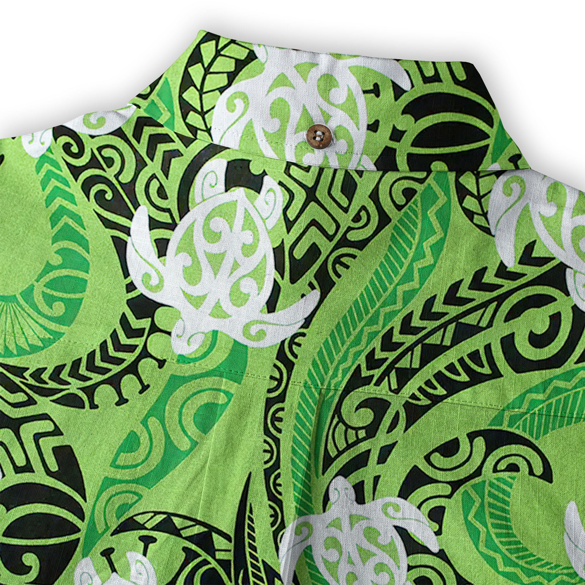 Turtle Floral Aloha Beach Shirt, Green Polynesian Ocean Turtle Shirt - The Palmix