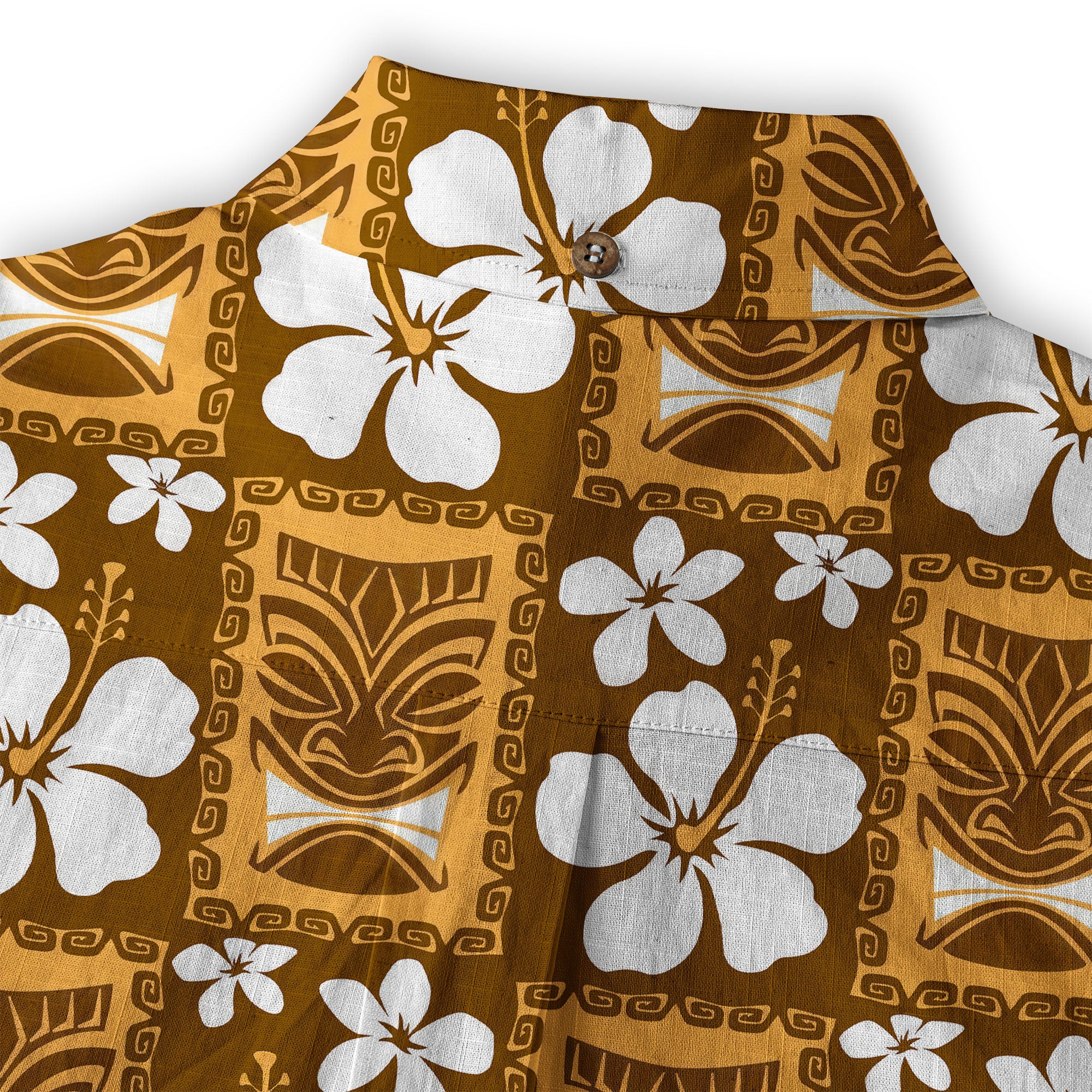 Tiki Mask Hawaiian Shirt for Men, Polynesian Hawaiian Button Down Aloha Shirt