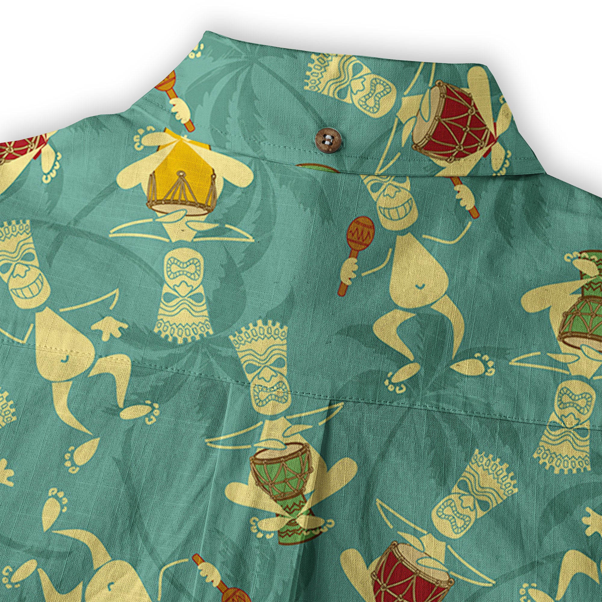 Tiki Mask Pattern Hawaiian Shirt, Tiki Floral Pattern Hawaii Shirt - The Palmix