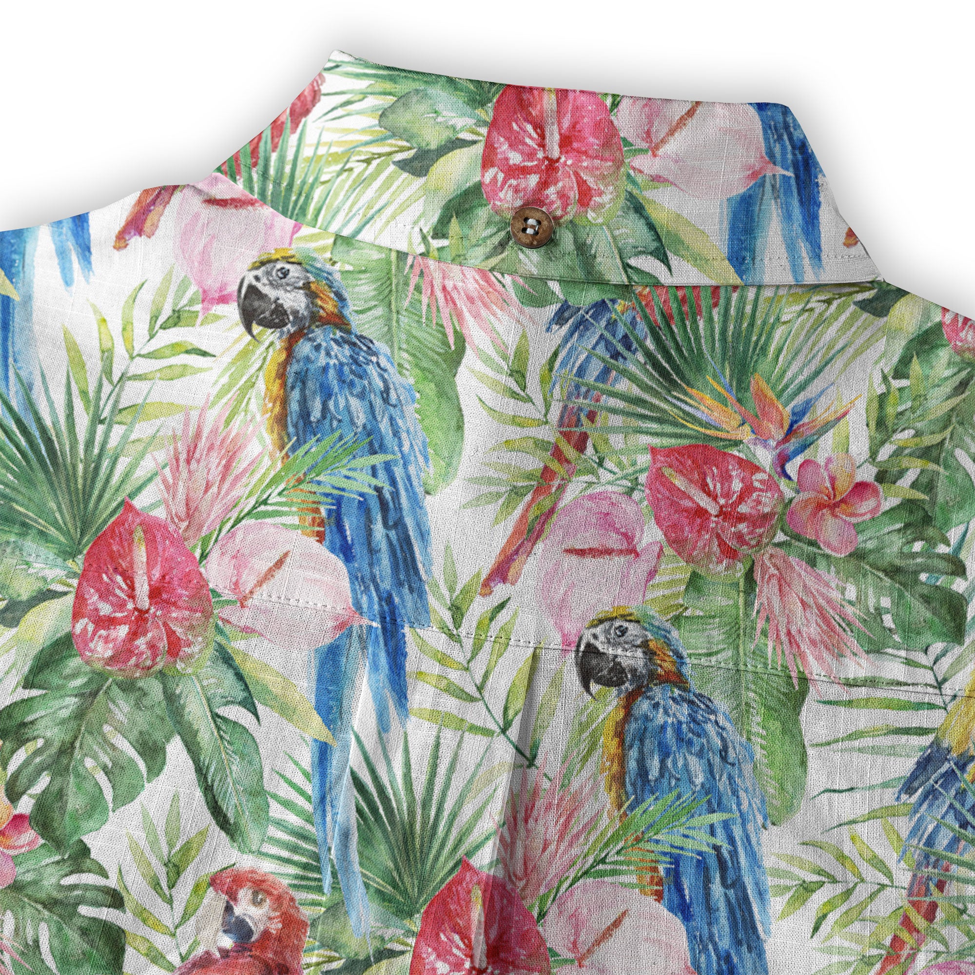 Tropical Parrot Summer Hawaiian Shirt, Colorful Parrot Flowers Pattern Hawaii Shirt - The Palmix