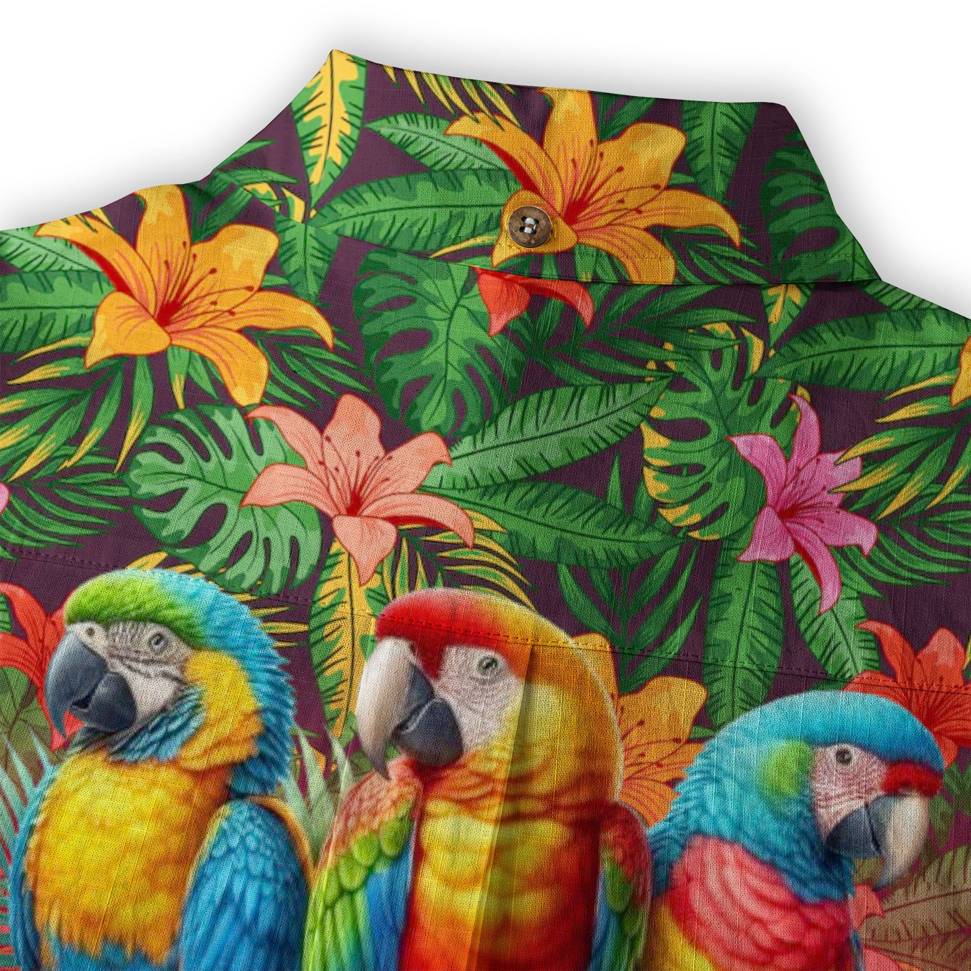 Colorful Parrot Hawaiian Shirt for Men, Parrot Funny Button Down Shirt - The Palmix