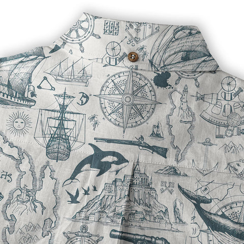 Sea Hawaiian Shirts for Men Women, Sea Animal Aloha Summer Beach Shirt Short Sleeve Button Down - The Palmix
