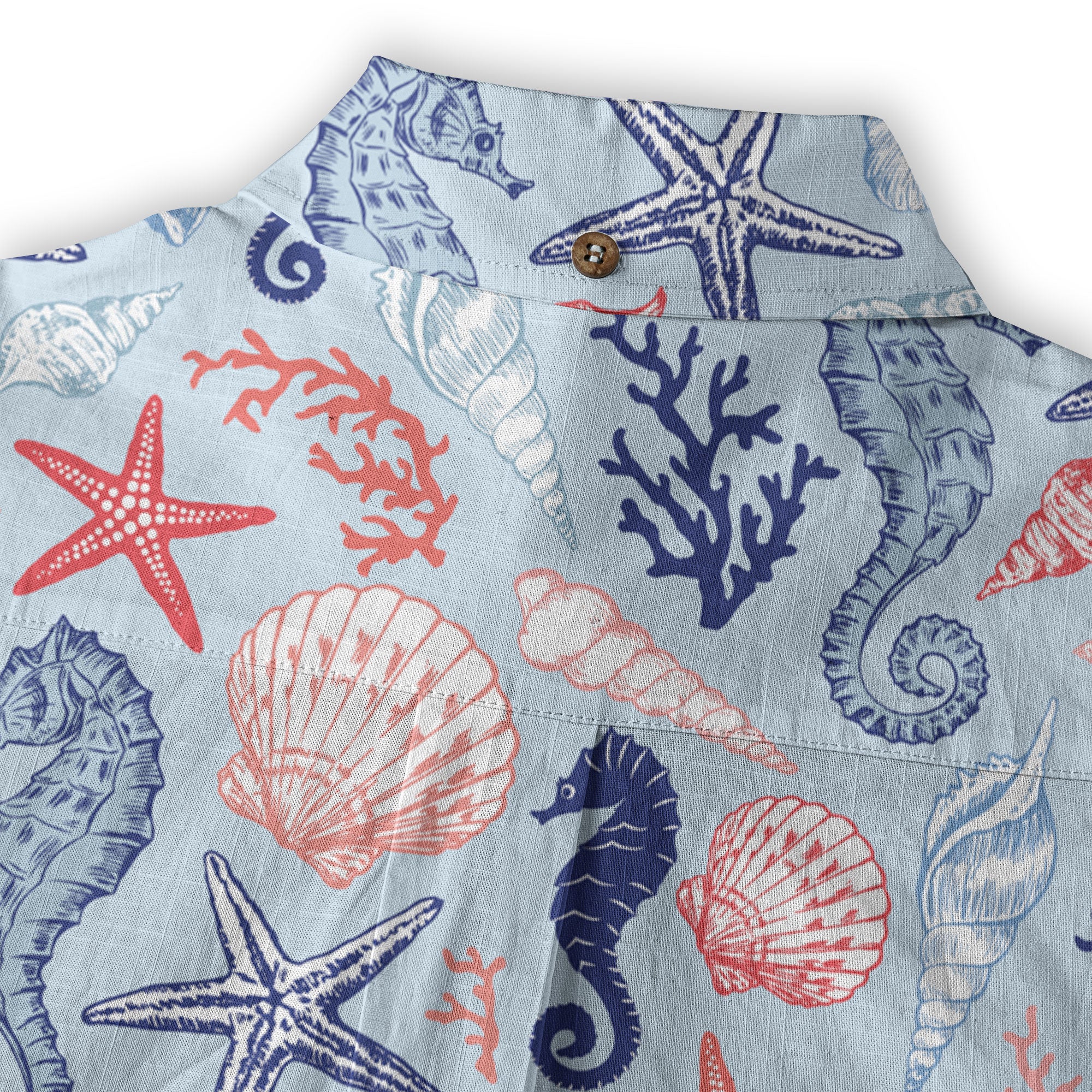 Ocean Animals Women's Hawaiian Shirt, Ocean Aloha Hawaiian Print - The Palmix