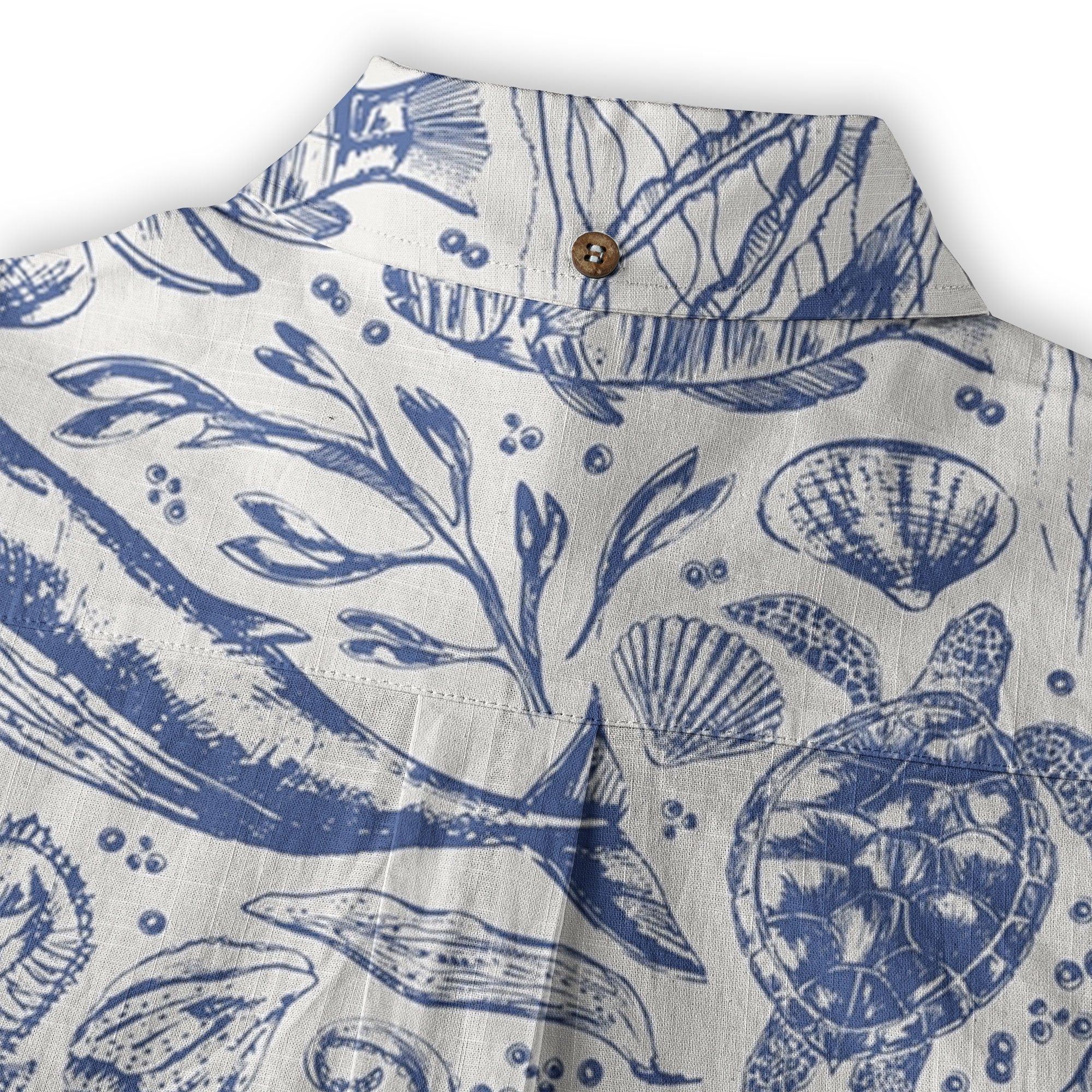 Ocean Animals Women's Hawaiian Shirt, Ocean Aloha Hawaiian Print - The Palmix