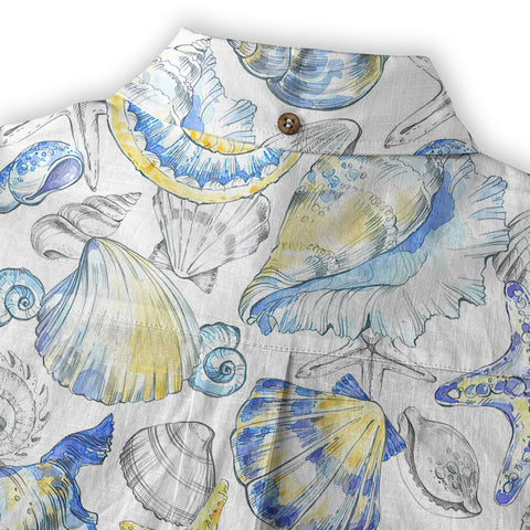 Ocean Animals Women's Hawaiian Shirt, Ocean Aloha Hawaiian Print - The Palmix