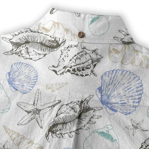 Sea Shells Animal Pattern Hawaii Shirt, Turtle Hawaiian Shirt for Men Women - The Palmix