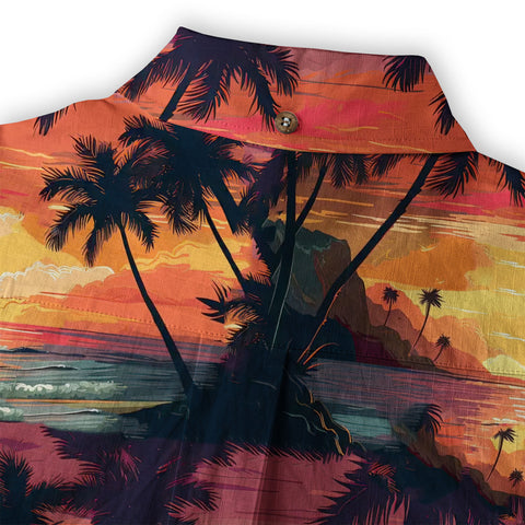 Sunset Summer Hawaiian Shirt, Beach Tropical Hawaiian Shirt - The Palmix