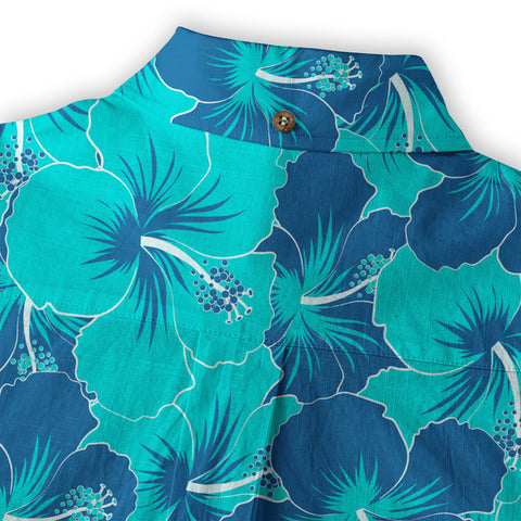 Floral Pattern Hawaii Shirt, Hibiscus Flower Shirt - The Palmix