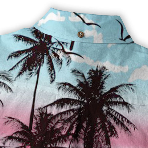 Coconut Trees Pattern Hawaii Shirt, Summer Beach Shirt - The Palmix