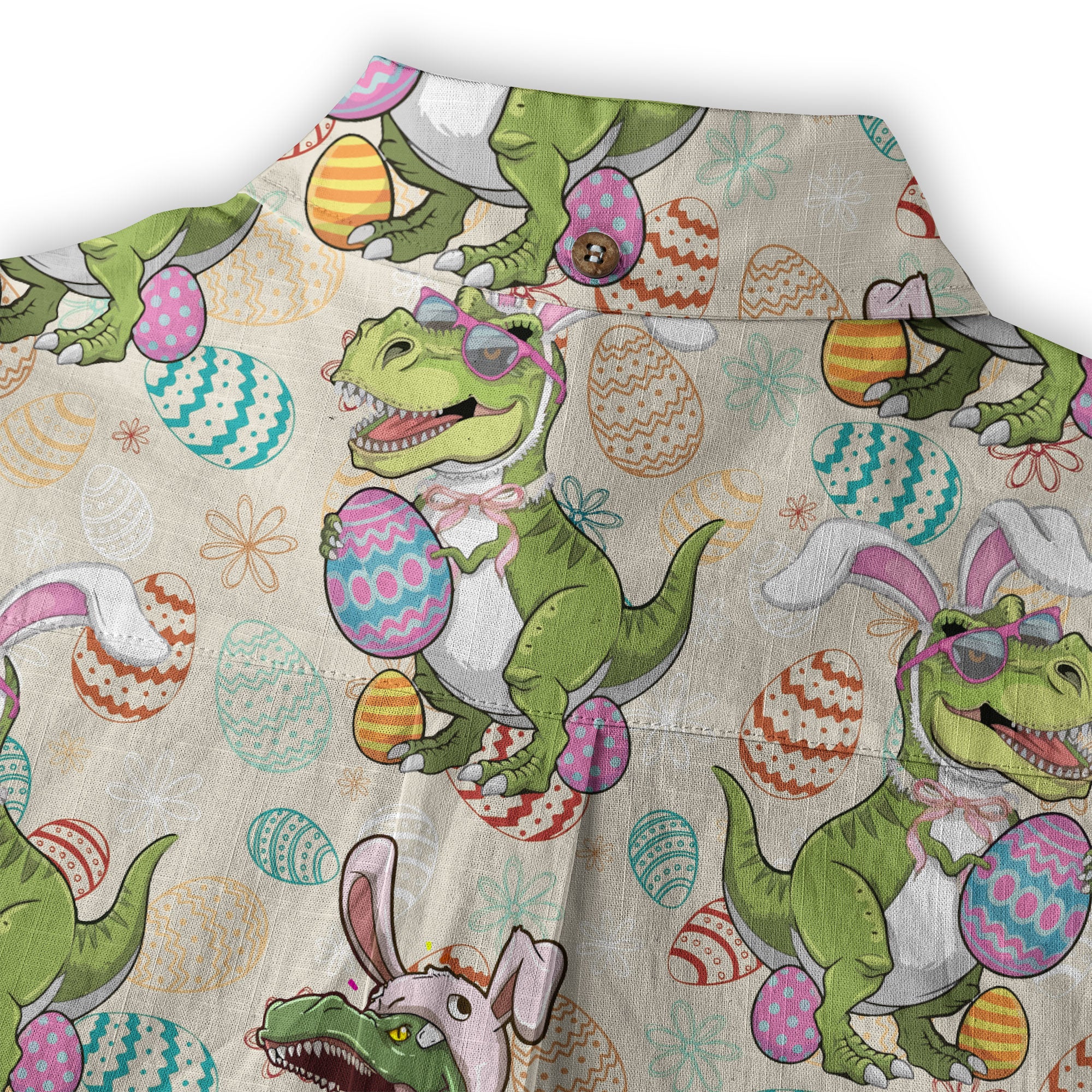 Easter Dinosaur Hawaiian Shirt Men Women Kid Youth, Bunny Dinosaur And Easter Eggs Shirt - The Palmix