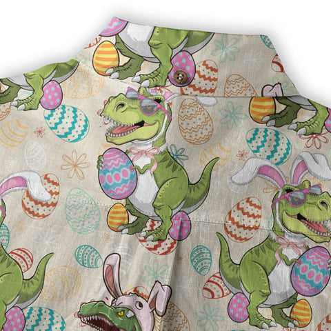 Easter Dinosaur Hawaiian Shirt Men Women Kid Youth, Bunny Dinosaur And Easter Eggs Shirt - The Palmix