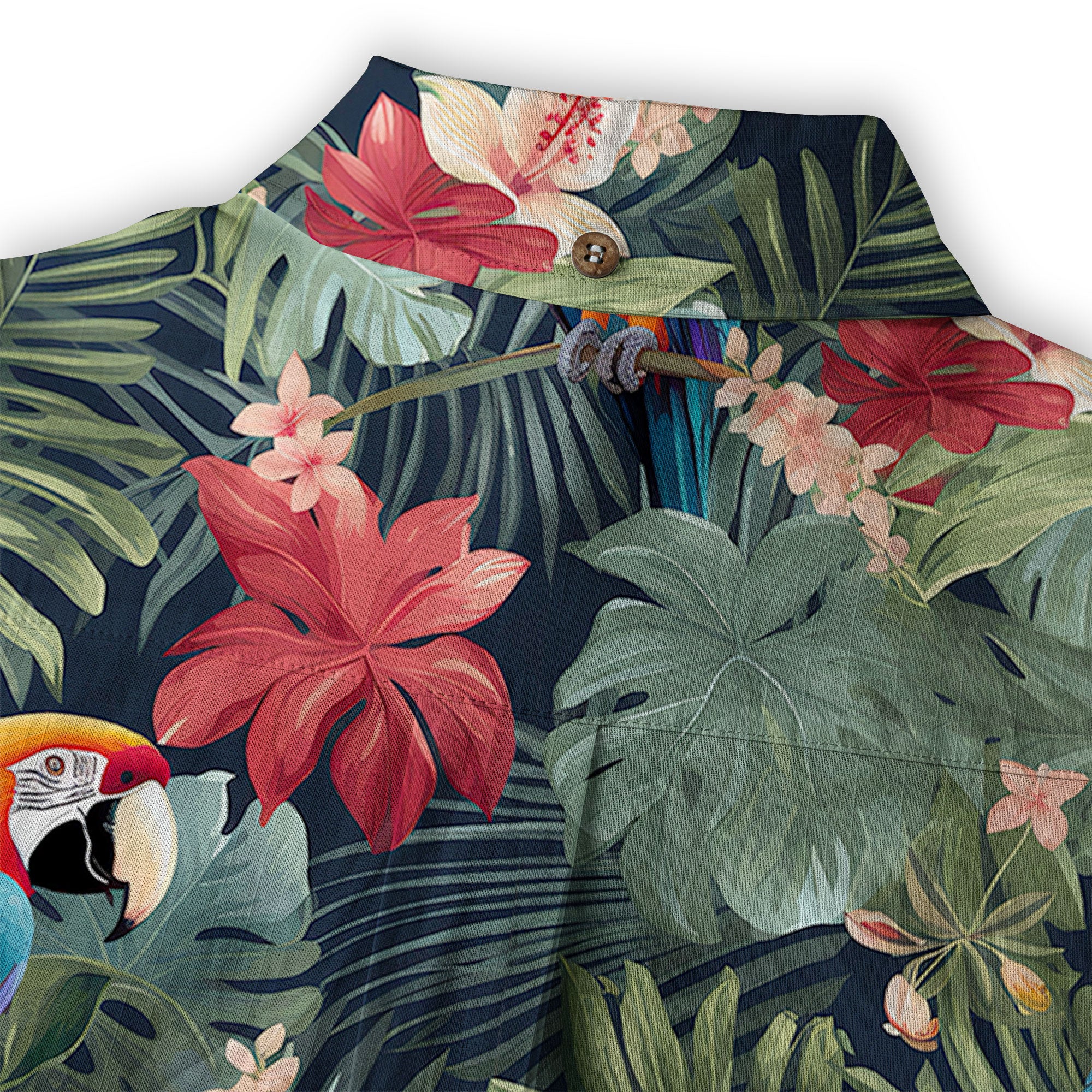 Colorful Flamingo Palm Leaf Hawaiian Shirt, Vintage Aloha Shirt, Island Vacation Wear - The Palmix