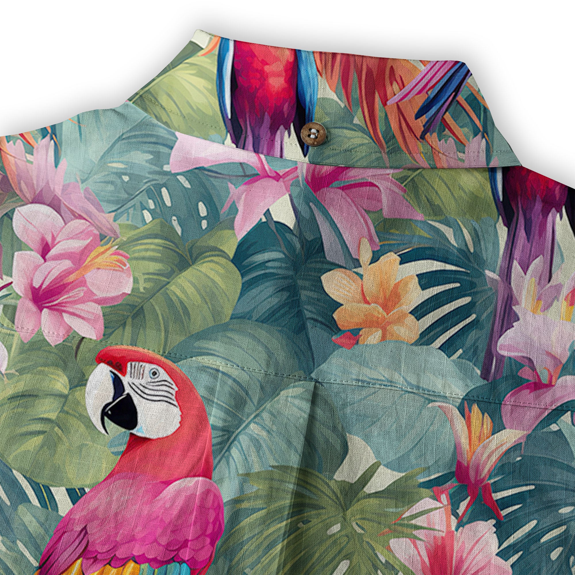 Retro Parrot Tropical Getaway Hibiscus Shirt, Hawaiian Vacation Outfit Aloha Hawaii Shirt - The Palmix