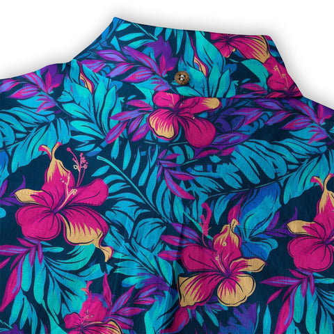 Vibrant Electric Tropical Hawaiian Shirt – Aloha Beach Pattern - The Palmix