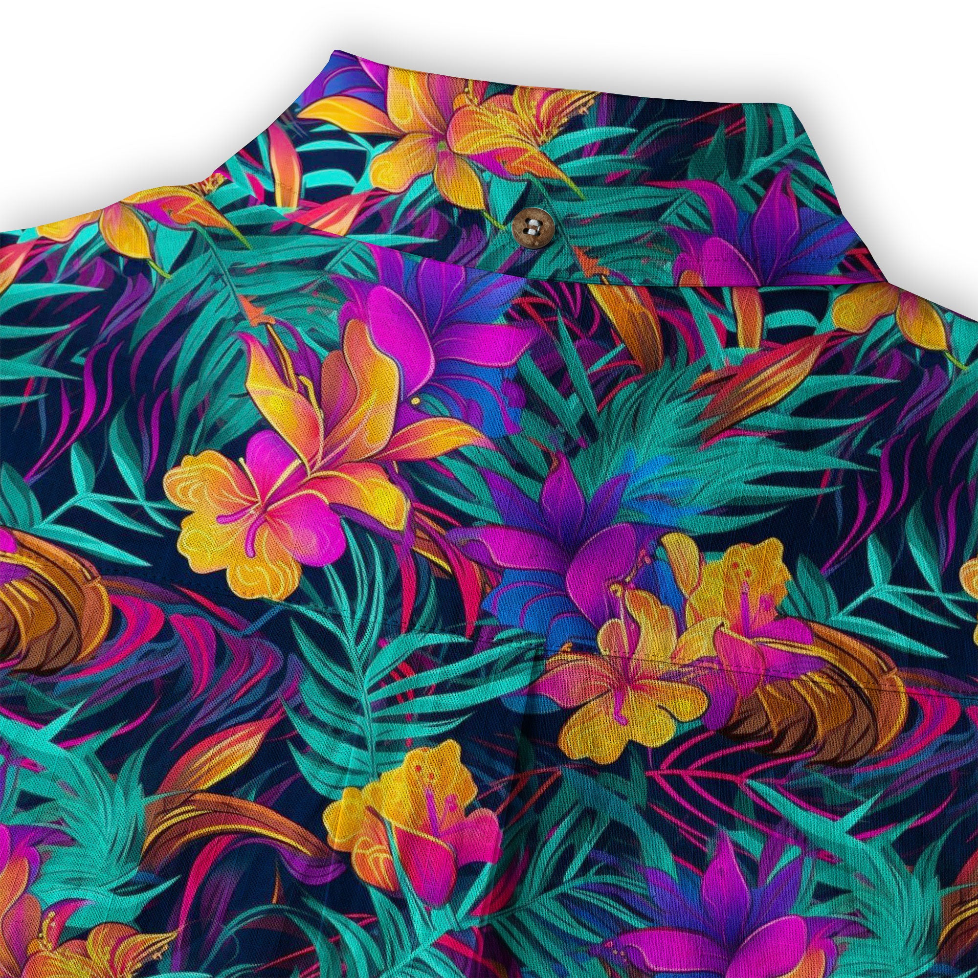 Vibrant Electric Tropical Hawaiian Shirt – Aloha Beach Pattern - The Palmix