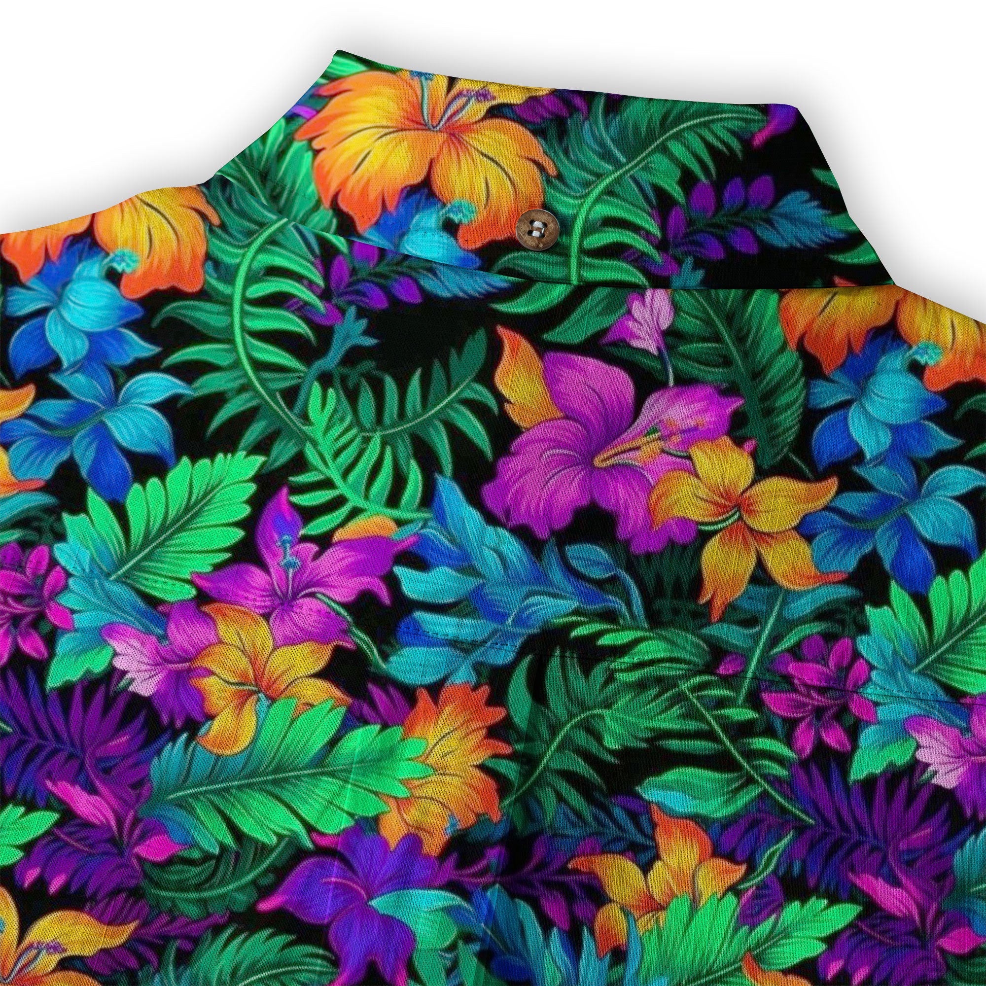 Tropical Sunset Surf & Palm Hawaiian Shirt – Vibrant Island Look – Electric Beach Pattern Aloha Hawaii Shirt - The Palmix