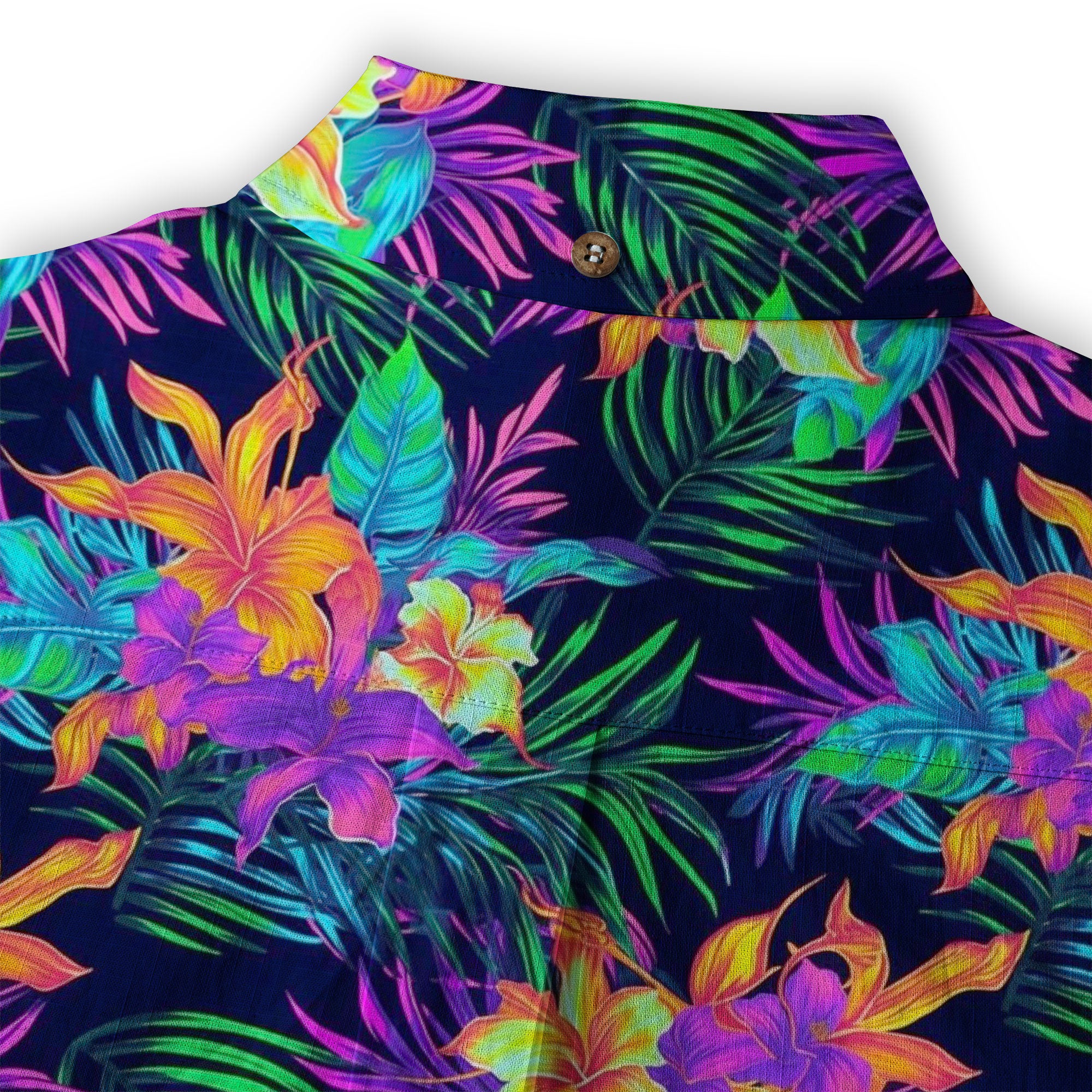Tropical Sunset Surf & Palm Hawaiian Shirt – Vibrant Island Look – Electric Beach Pattern Aloha Hawaii Shirt - The Palmix