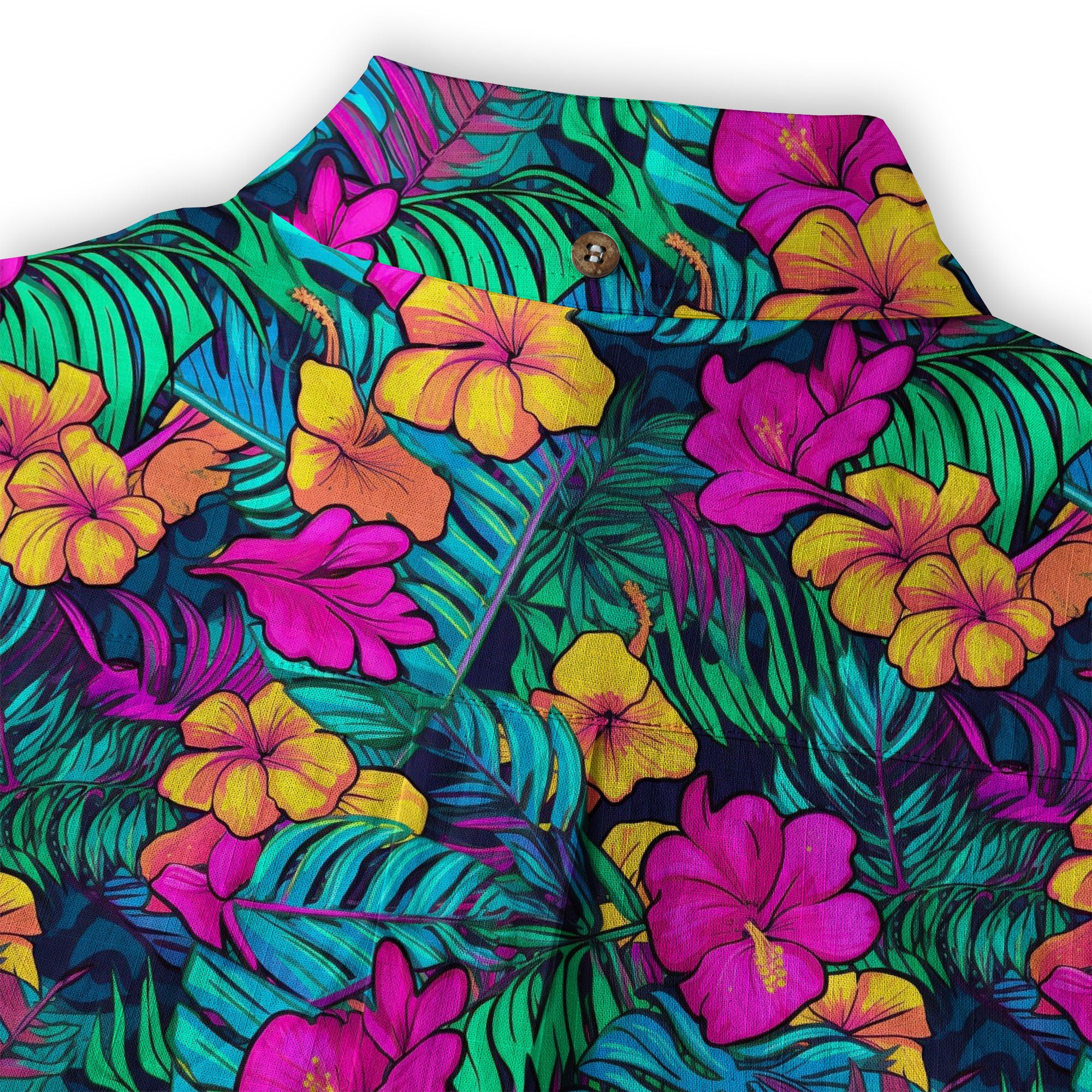 Electric Jungle Paradise Hawaiian Shirt, Colorful Tropical Beach Aloha Shirt - The Palmix