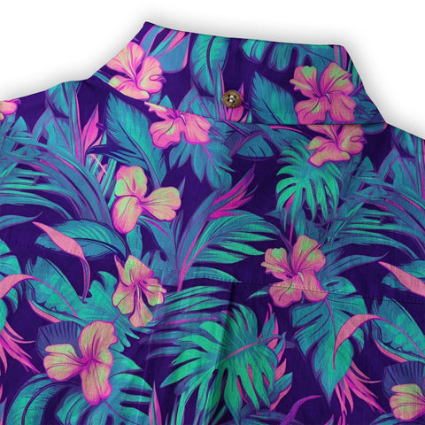 Electric Jungle Paradise Hawaiian Shirt, Colorful Tropical Beach Aloha Shirt, Hawaiian Summer Vibes Hawaiian Shirt - The Palmix