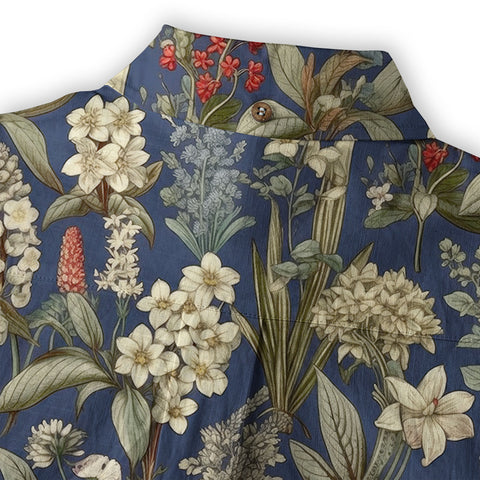 Classic Botanical Print Aloha Hawaiian Shirt – Old-School Island Vibes Hawaii Shirt - The Palmix