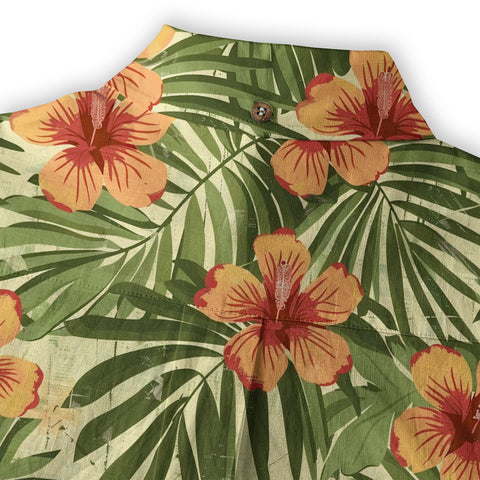 Vintage Aloha Hibiscus Flowers Hawaii Shirt, Floral Hawaiian Button Down Shirt - The Palmix