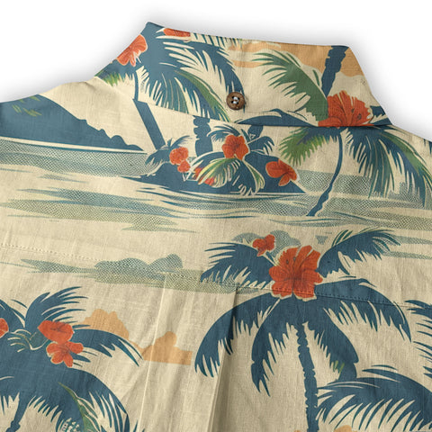 Tropical Garden Blossom Hawaii Shirt, Exotic Hawaiian Button Down Shirt - The Palmix