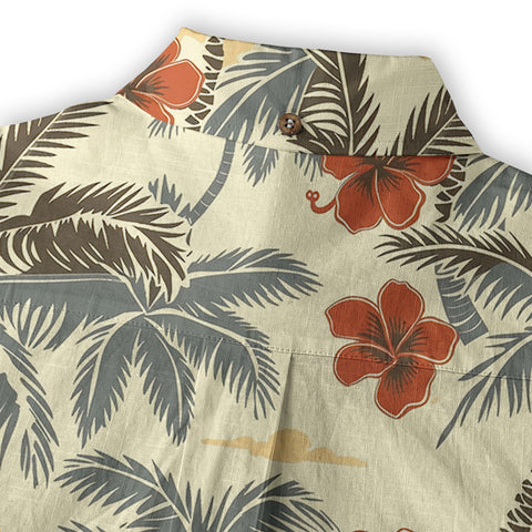 Retro Hibiscus Flowers Aloha Hawaii Shirt, Floral Hawaiian Button Up Shirt - The Palmix