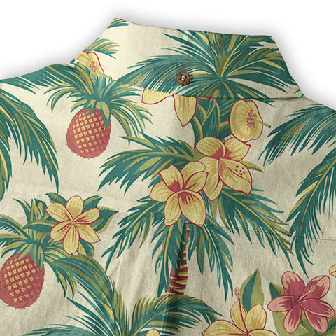 Retro Aloha Flowers Hawaii Shirt, Floral Pattern Hawaiian Shirt - The Palmix