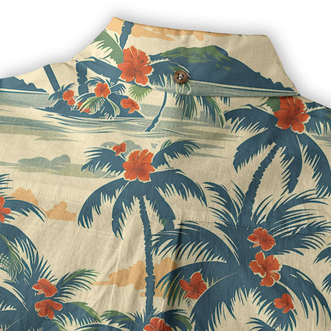 Retro Aloha Flowers Hawaii Shirt, Floral Pattern Hawaiian Shirt - The Palmix