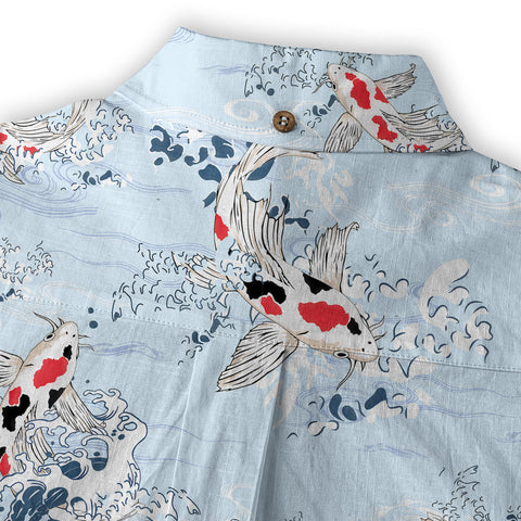 Koi Fish Hawaiian Ocean Shirt, hawaiian vacation drumfish family matching - The Palmix