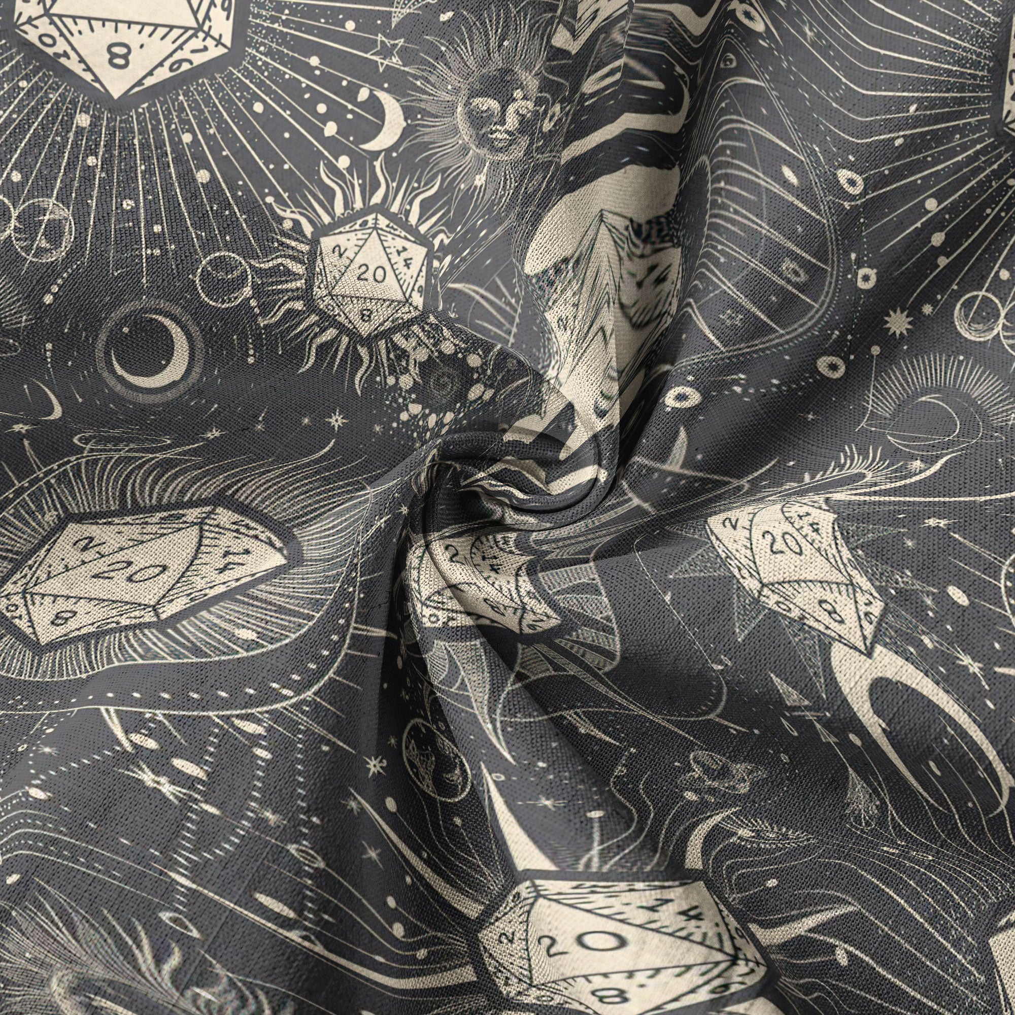 DND Celestrial Dice Pattern Aloha Hawaii Shirt, D20 Stars Constellation, Sun and Crescent Button Down Shirt - The Palmix