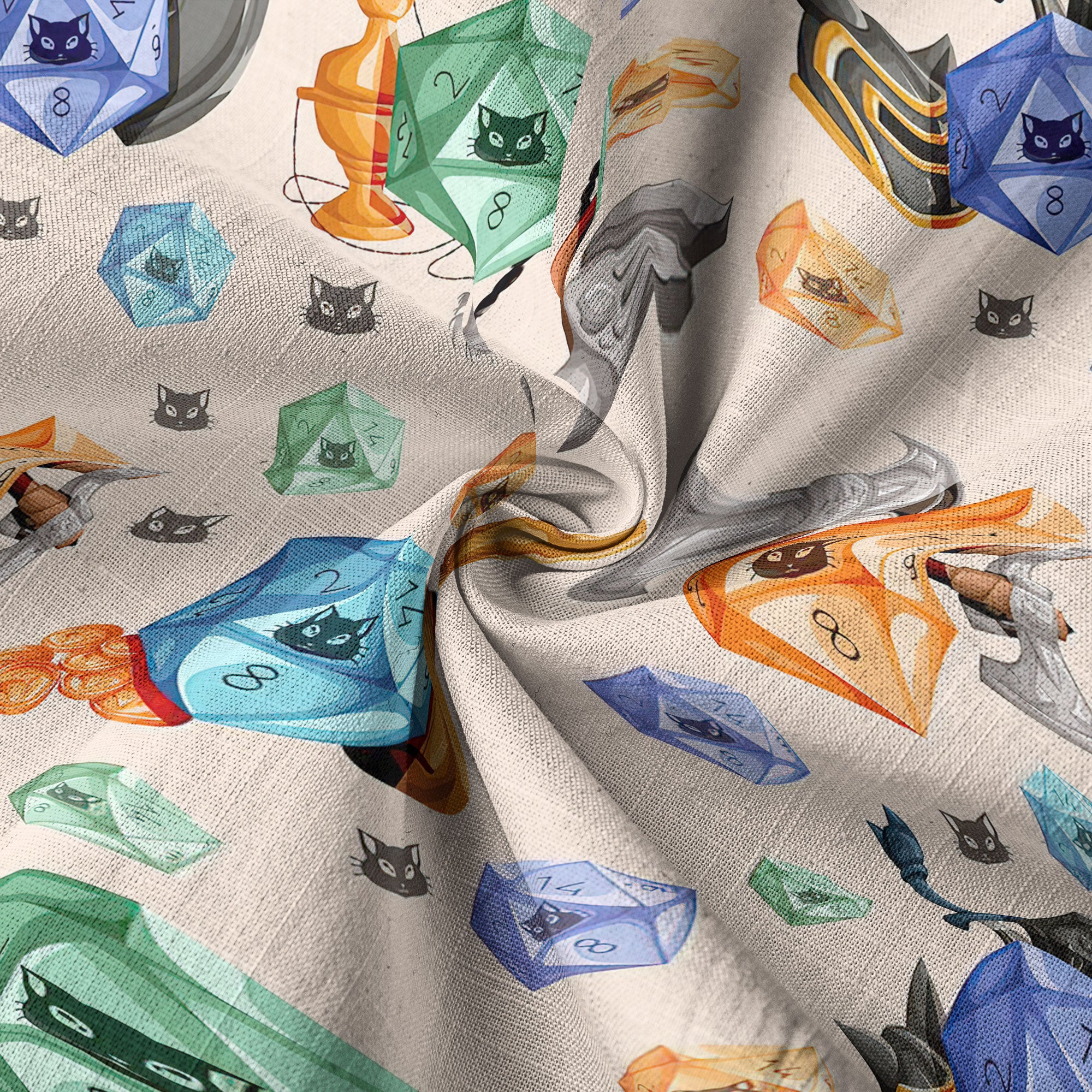 Cat Dungeon and Dragon Game Hawaii Shirt, DND Game Pattern Hawaii Button Down Shirt - The Palmix