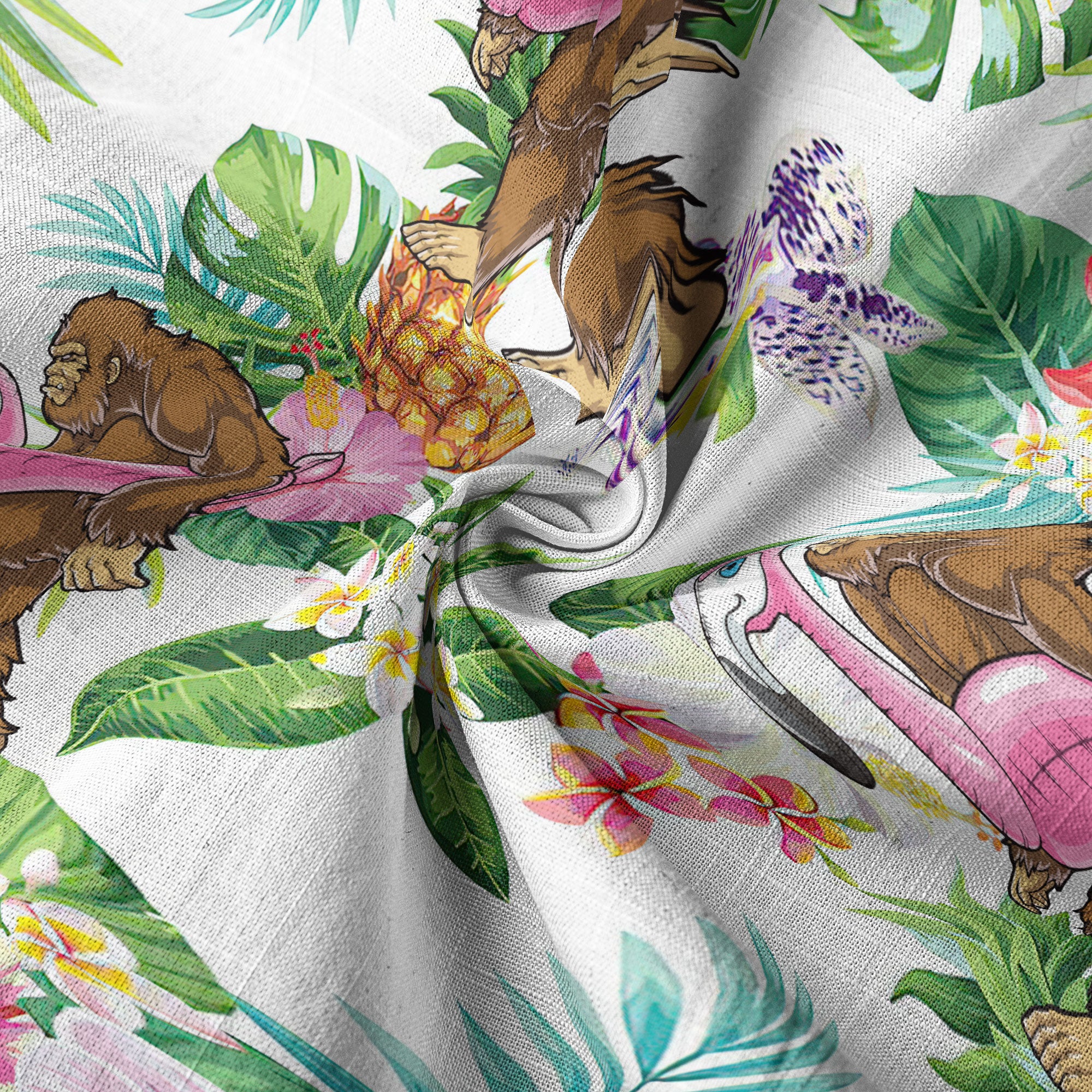 Camo Bigfoot Hawaiian Shirt Men Women, Hibiscus Bigfoot Sasquatch Hawaiian Shirt, Bigfoot Summer Beach Aloha Short Sleeve Button Down - The Palmix