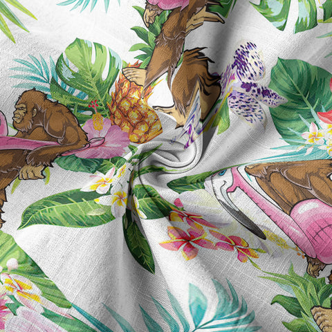 Camo Bigfoot Hawaiian Shirt Men Women, Hibiscus Bigfoot Sasquatch Hawaiian Shirt, Bigfoot Summer Beach Aloha Short Sleeve Button Down - The Palmix