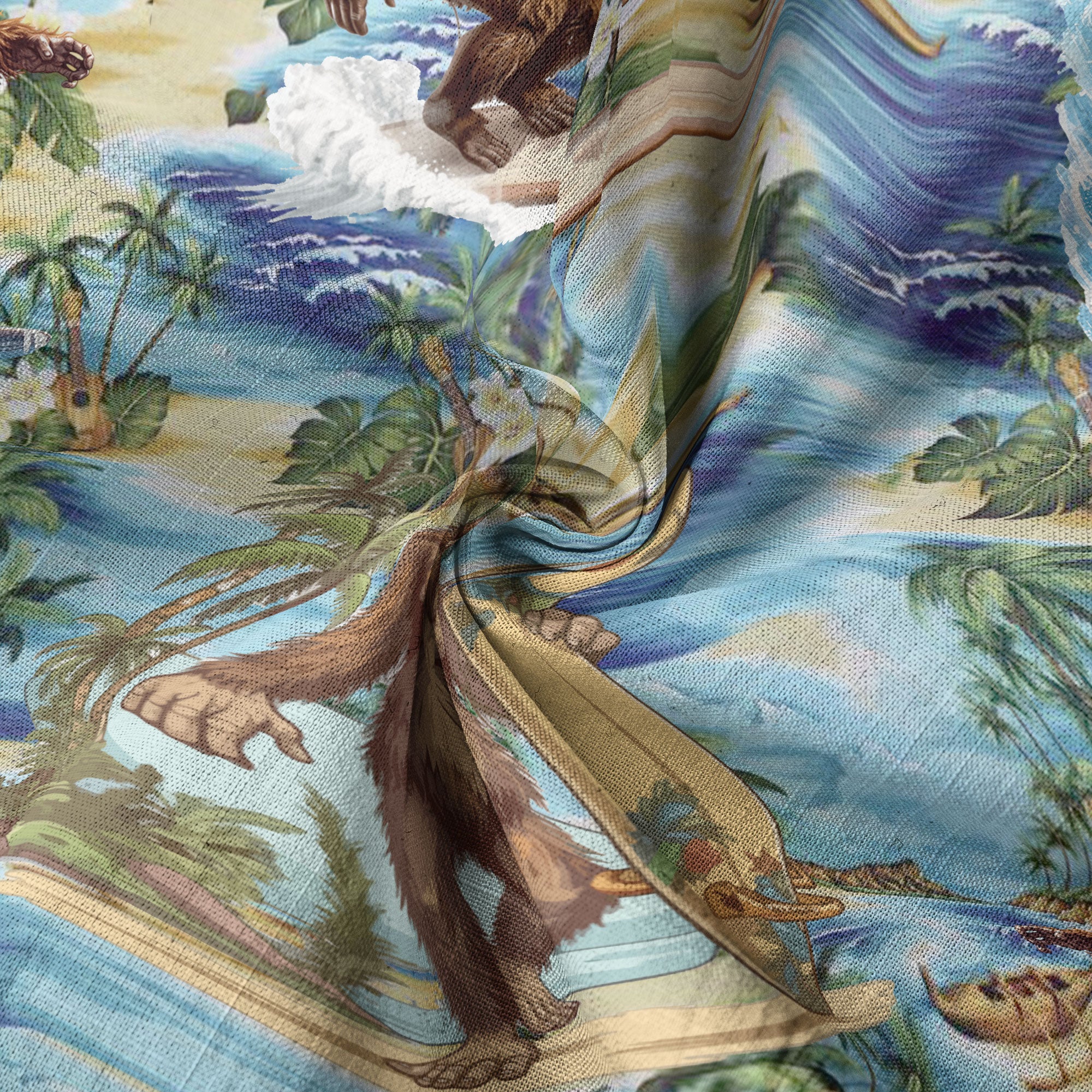 Bigfoot Tropical Hawaiian Shirt, Bigfoot Button-Up Shirt, Sasquatch Bigfoot Shirt, Summer Beach Shirt - The Palmix