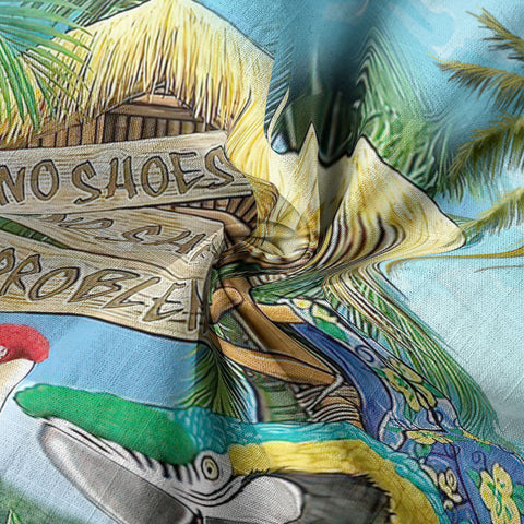 No Shoes No Shirt No Problem Parrot Hawaiian Shirt, Parrot Hawaiian Shirt, Parrot Summer Hawaiian Aloha Shirt - The Palmix