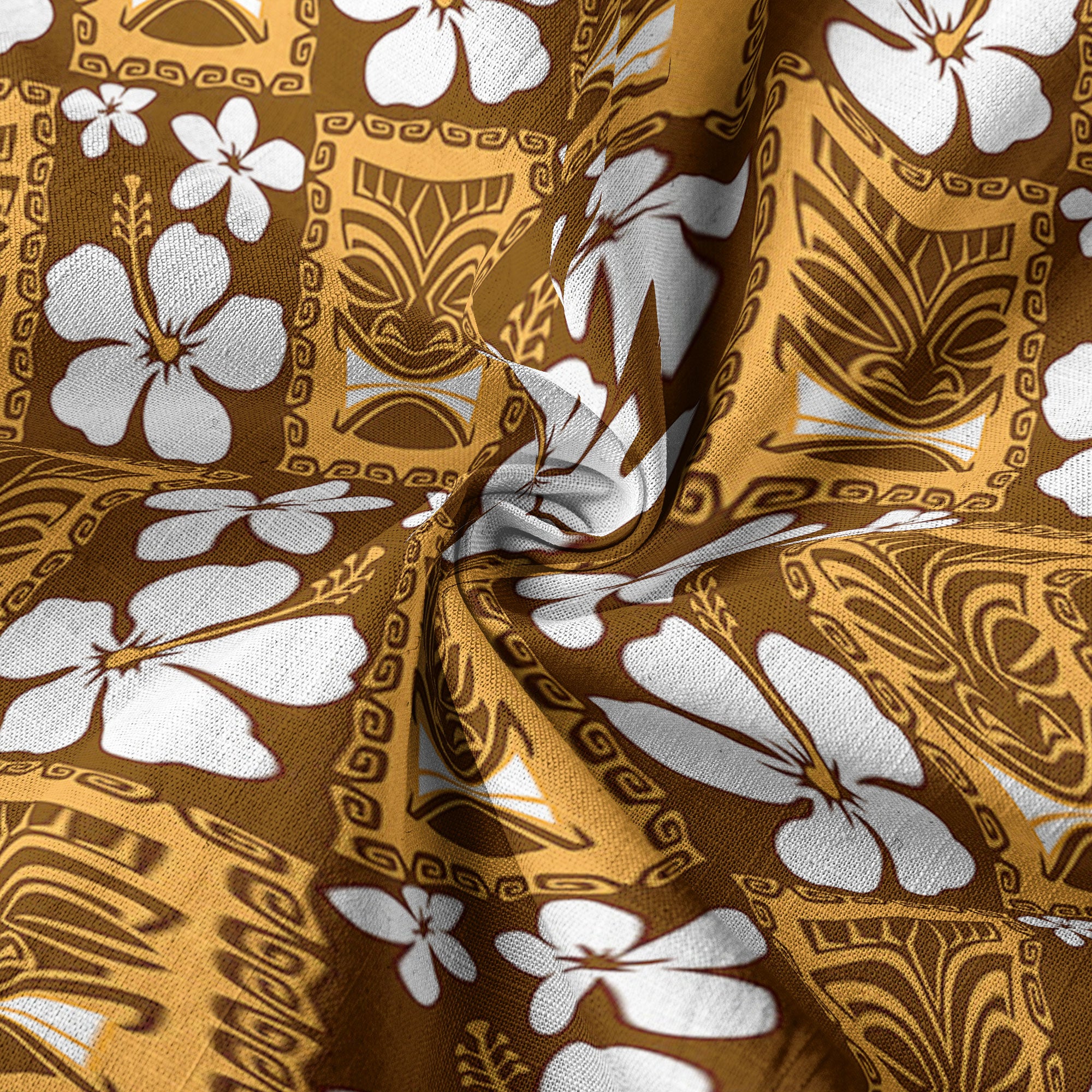 Tiki Mask Pattern Hawaiian Shirt, Tiki Floral Pattern Hawaii Shirt - The Palmix