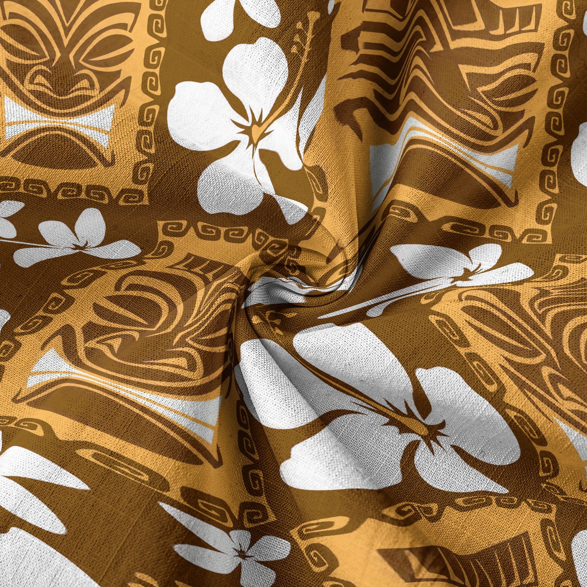 Tiki Mask Hawaiian Shirt for Men, Polynesian Hawaiian Button Down Aloha Shirt