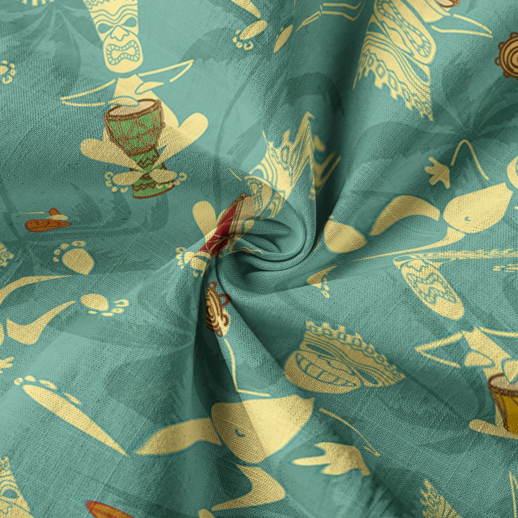 Tiki Mask Pattern Hawaiian Shirt, Tiki Floral Pattern Hawaii Shirt - The Palmix