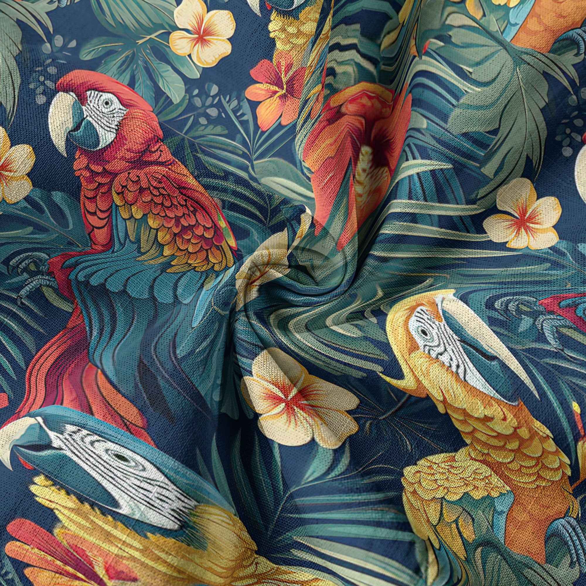 Floral Parrot Summer Beach Hawaiian Shirt, Colorful Parrot Flowers Pattern Hawaii Shirt - The Palmix